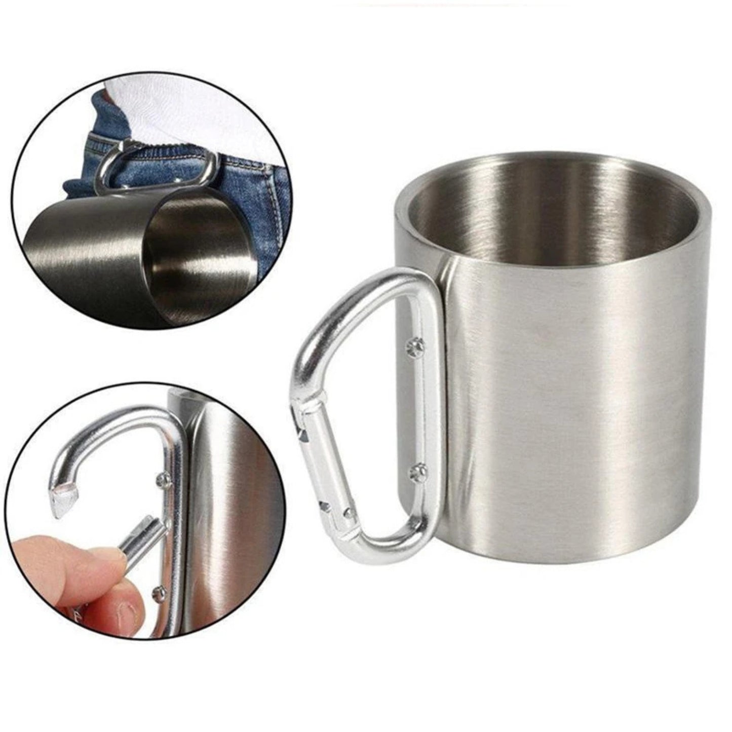 Lotus 180 ml Aluminum Coffee Camping Cup and Mug with Handle